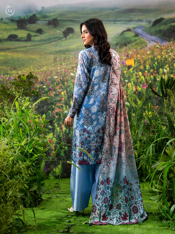 Three Pieces Printed Lawn.