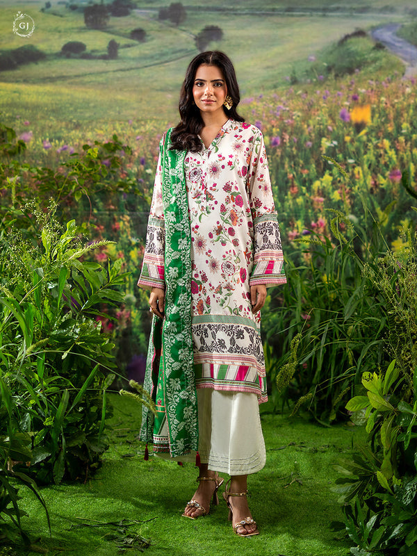 Three Pieces Printed Lawn.