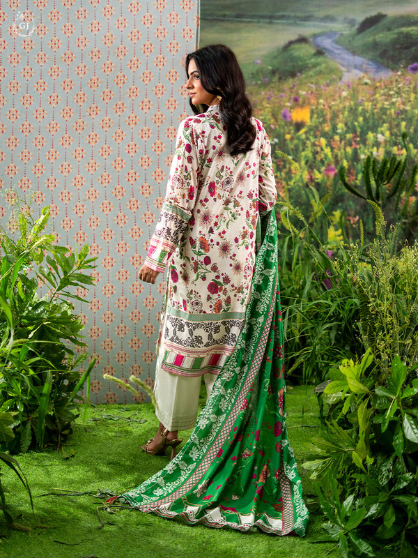 Three Pieces Printed Lawn.