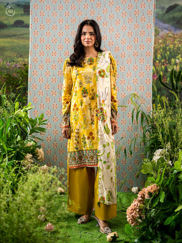 Three Pieces Printed Lawn.