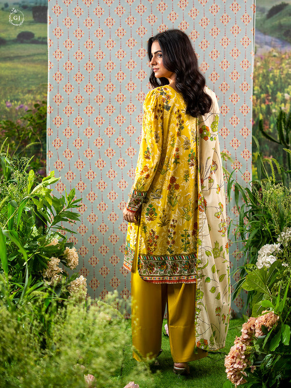 Three Pieces Printed Lawn.