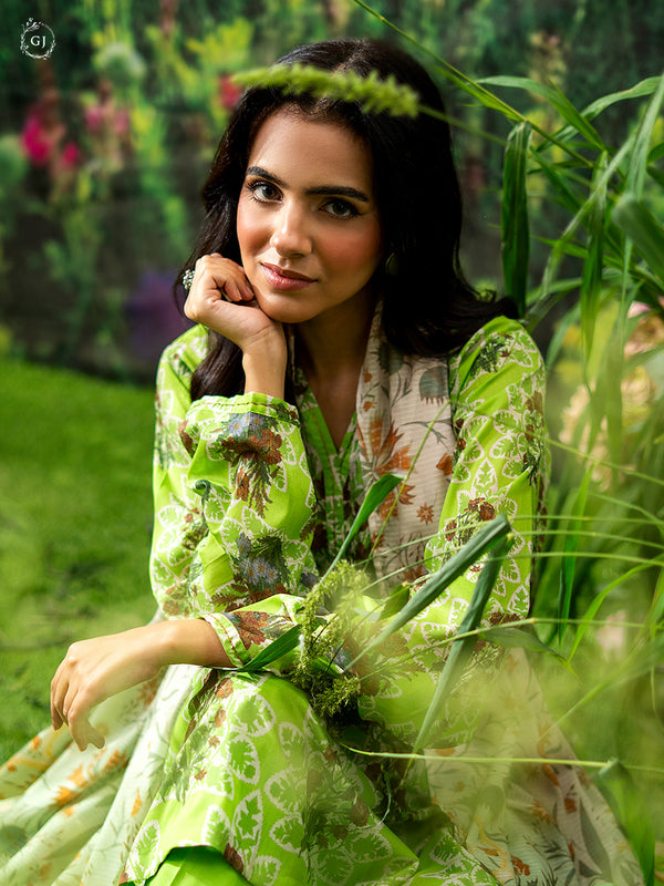 Three Pieces Printed Lawn.