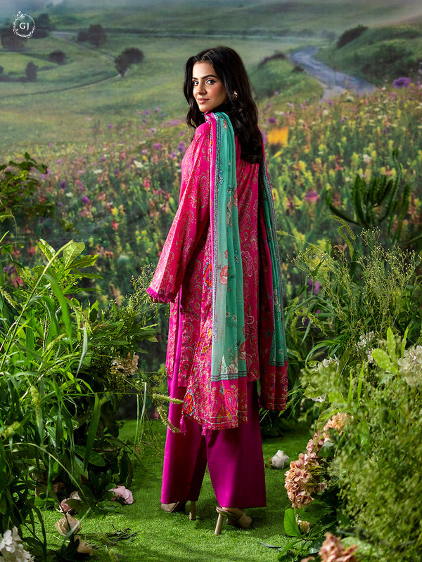 Three Pieces Printed Lawn.