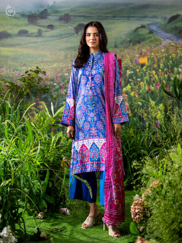 Three Pieces Printed Lawn.