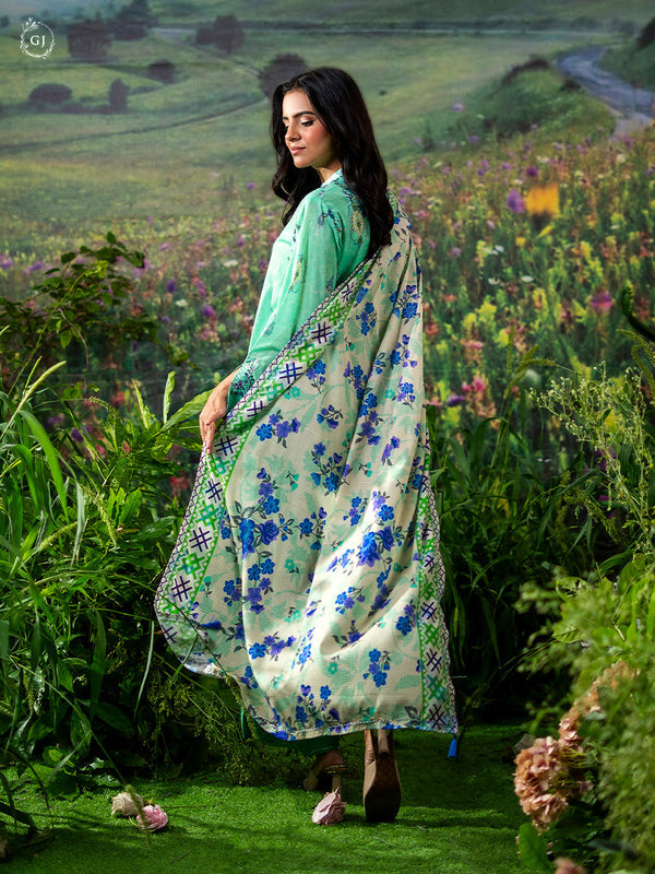 Three Pieces Printed Lawn.
