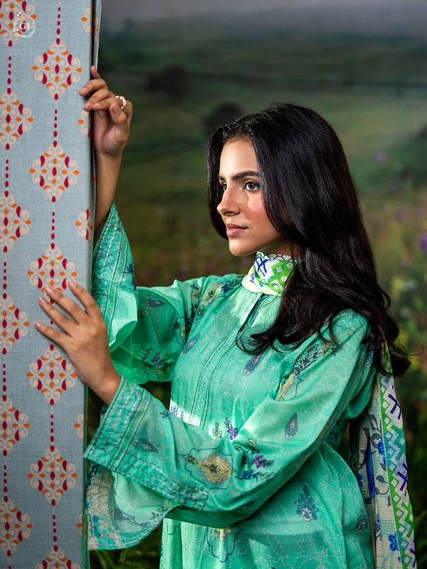 Three Pieces Printed Lawn.