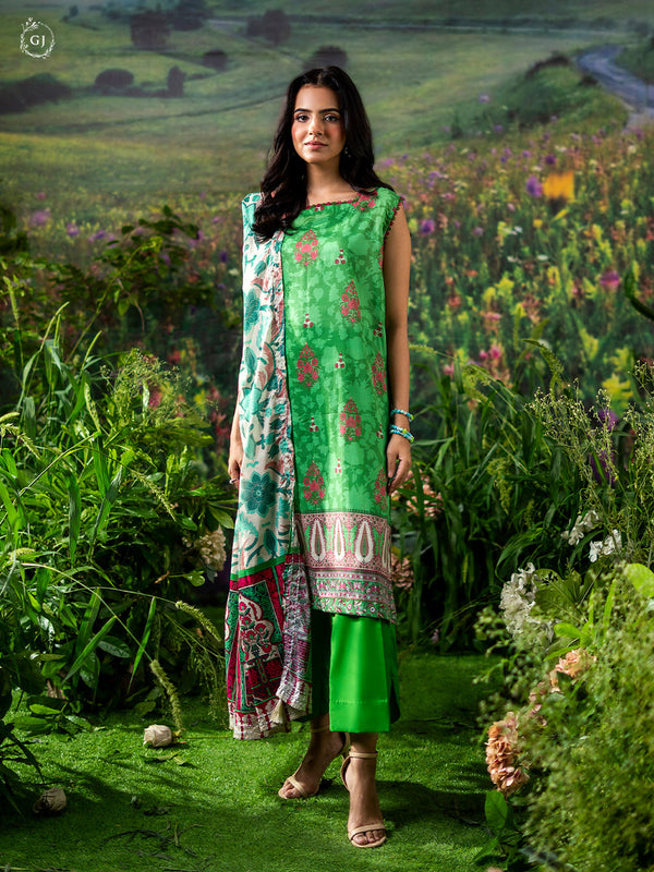 Three Pieces Printed Lawn.