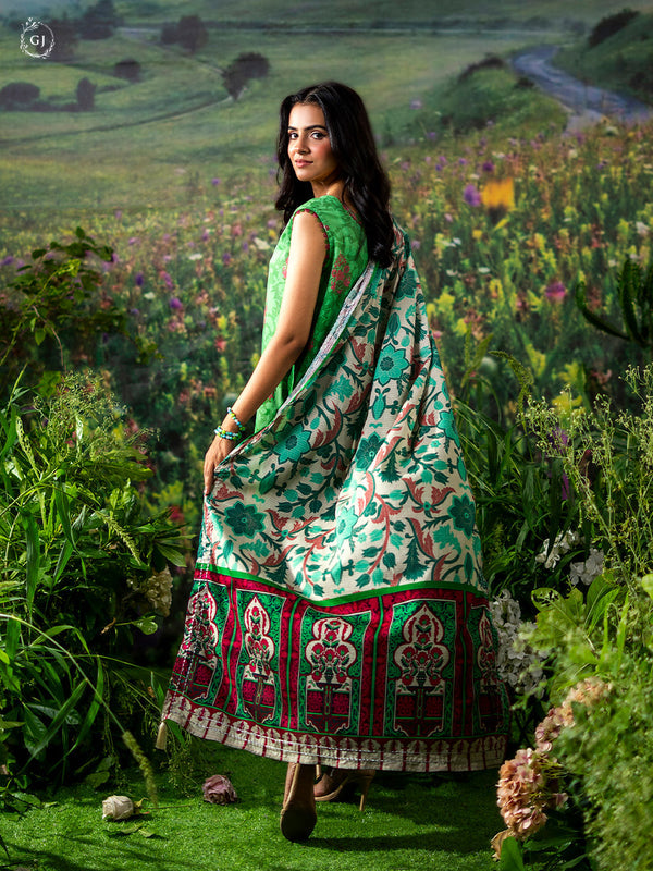 Three Pieces Printed Lawn.