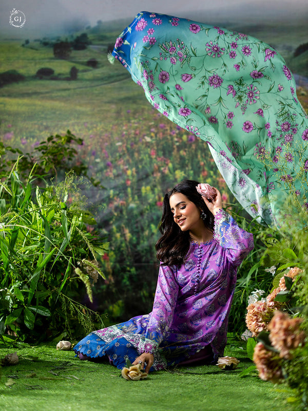 Three Pieces Printed Lawn.